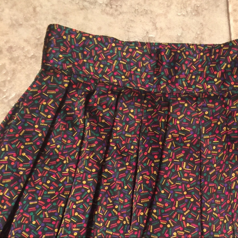 VTG CHAUS Confetti Print Pleated Party Flare Skirt